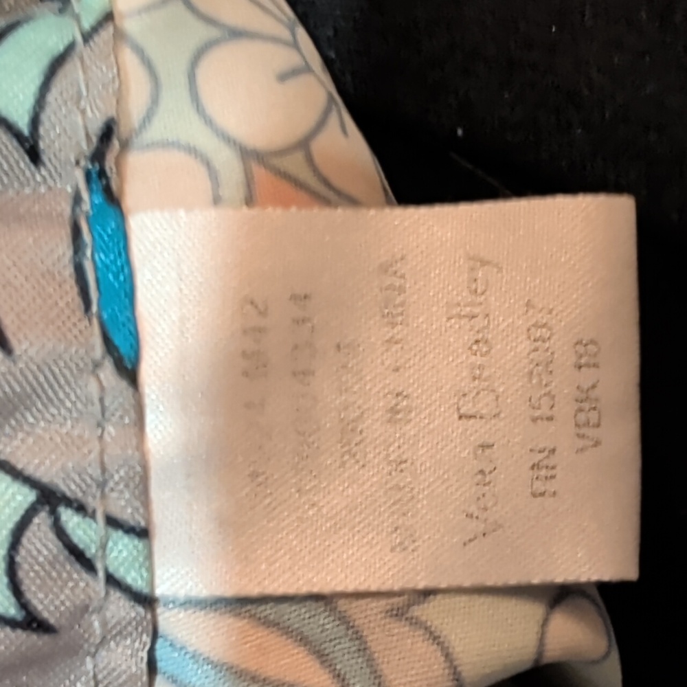 Vera Bradley Mint Green Paisley Drawstring Backpack with Floral Accents - Picture 3 of 5